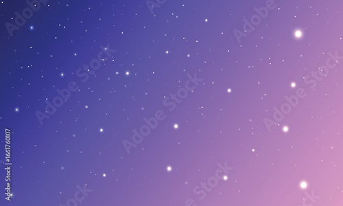 Colorful galaxy night sky vector background with milky way, nebula, stardust, and shining stars