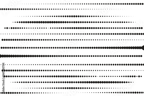 Lines made of dots. For brushes, decorative elements, dividing lines. Vector illustration.