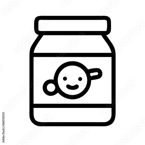 Baby food jar illustration vector graphic design template for nutrition and health product promotion content