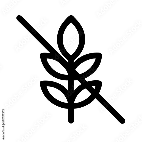 Gluten free icon vector symbol for celiac disease diet wheat allergy and healthy food products label design