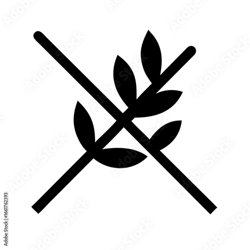 Gluten free icon symbol for food allergy and celiac disease diet restriction health and wellness concept