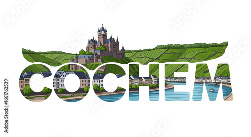 Cochem with Germany Landmark Travel Destination.