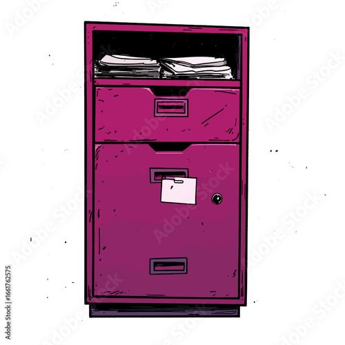 Purple filing cabinet 