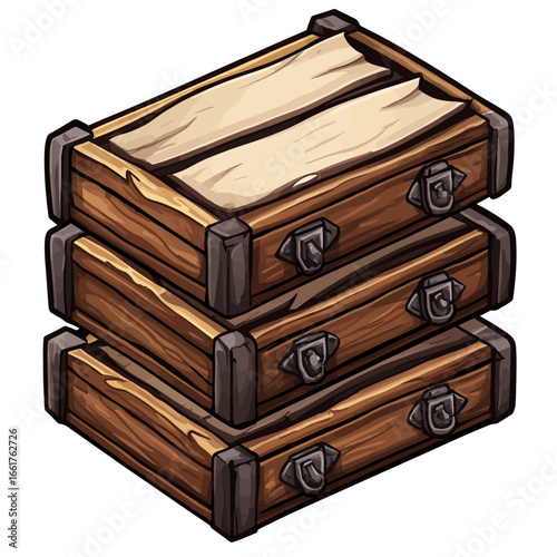 Wooden filing cabinet illustration 