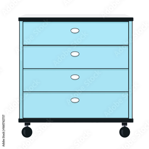 Blue filing cabinet 