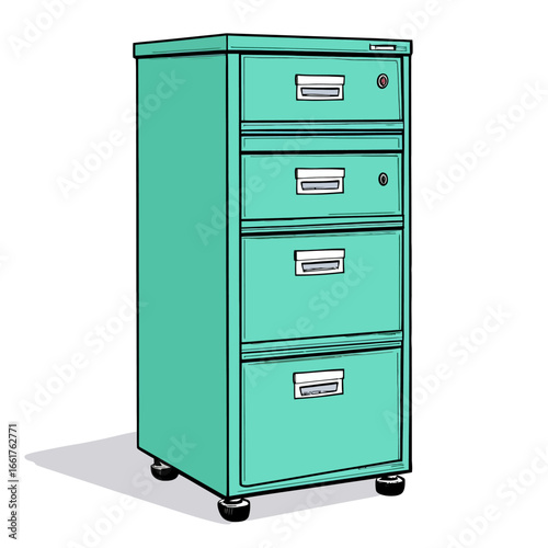Green filing cabinet 