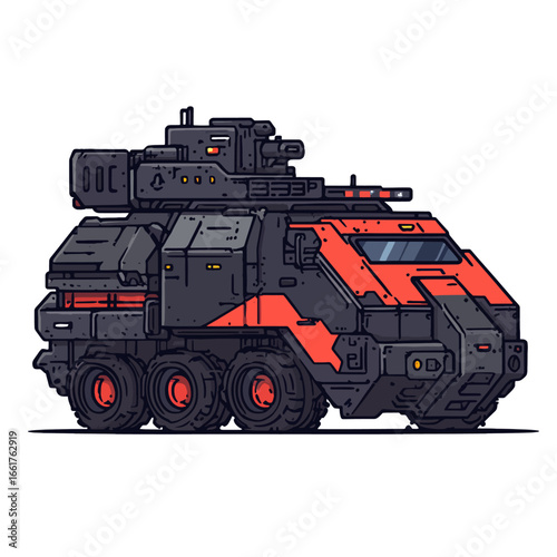 Modern fire trucks on white background 