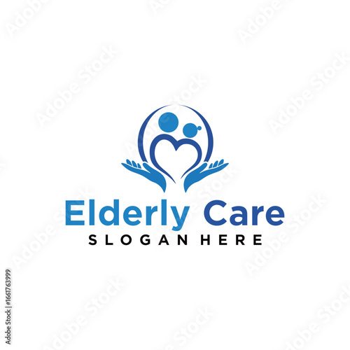 Best elderly care logo design with simple concept premium vector