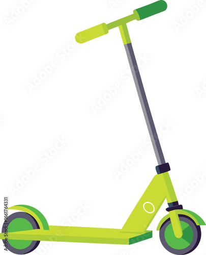 Vibrant Green Scooter Illustration for Children s Activities and Transportation Needs