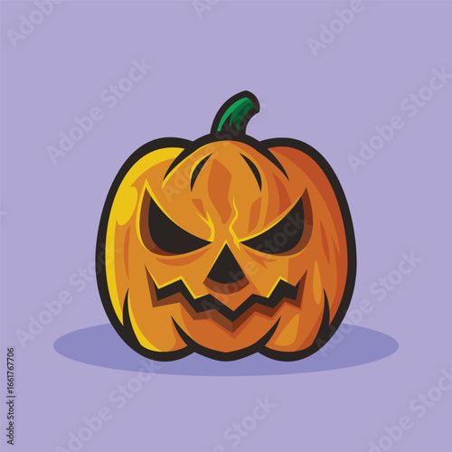 Wallpaper Mural Spooky Pumpkin Clipart - Jack O Lantern Halloween Illustration Torontodigital.ca