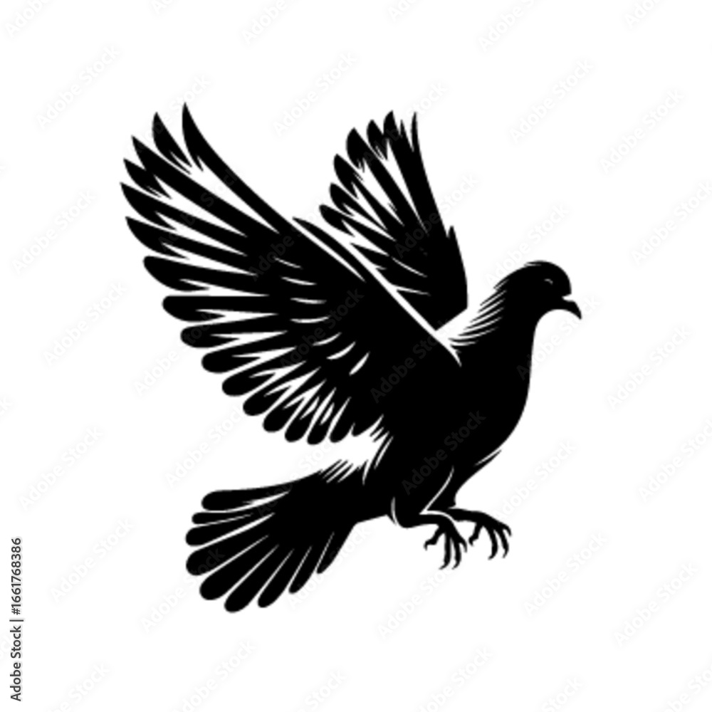 Obraz premium Elegant Flying Pigeon Bird Vector Illustration