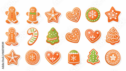 Assorted christmas cookies and treats on a white background