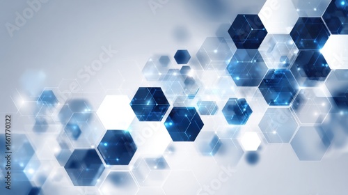 abstract blue hexagon technology design
