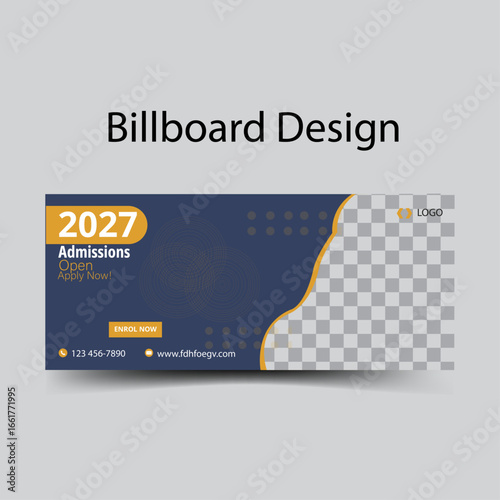 Billboard design, template for outdoor advertising, posting photos and text.