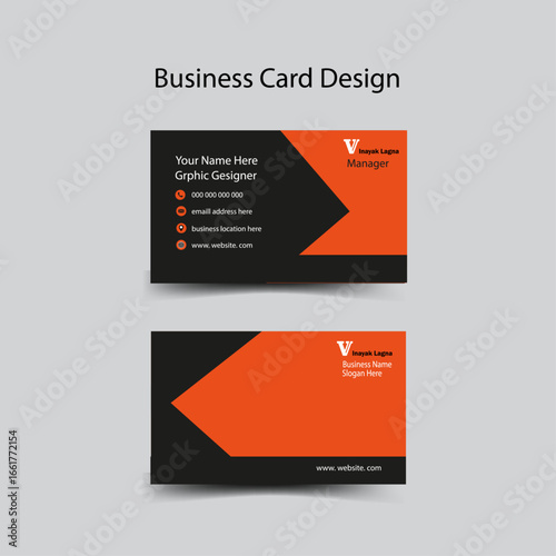 font and back presentation business card template modern design.