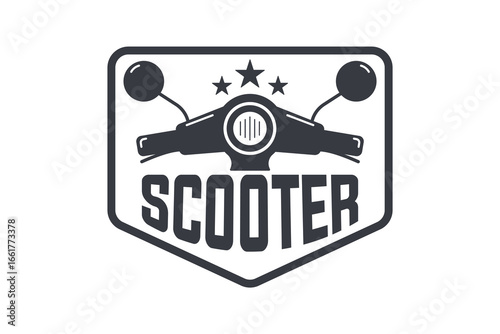 Vintage Scooter Logo Design Retro Motorcycle Badge Illustration