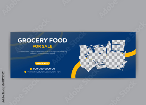 modern restaurant fakebook cover design layout.