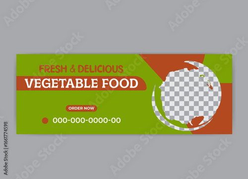 food business fakebook cover design template for marketing.