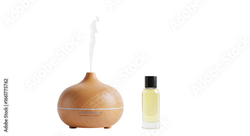 Aroma diffuser with essential oil isolated on transparent background, perfect for creating a relaxing and healthy atmosphere in your home with its modern design