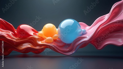Abstract Liquid Art Vibrant Colors Flowing in a Dynamic Composition