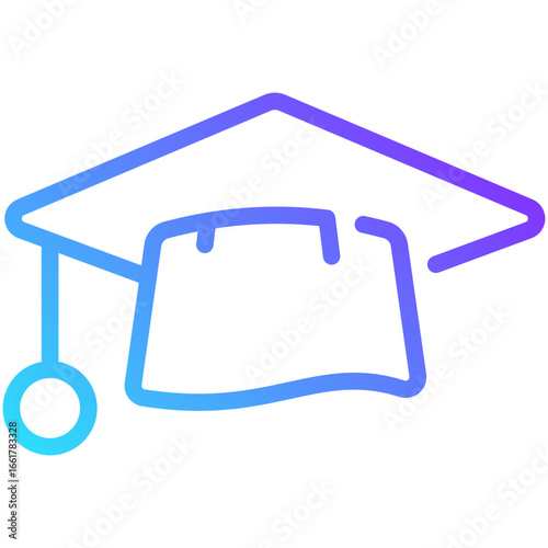 mortar board gradient line icon