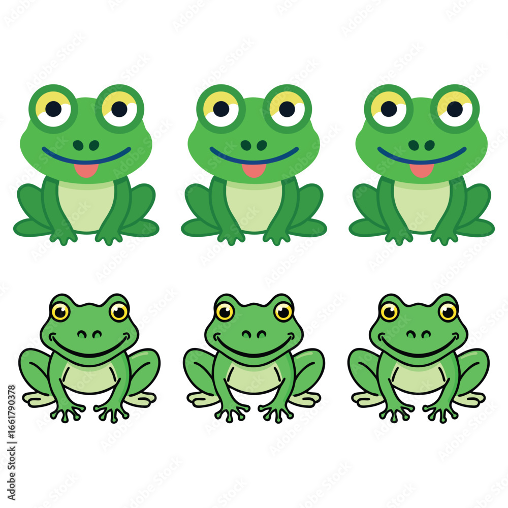 Fototapeta premium Set of funny cartoon frogs