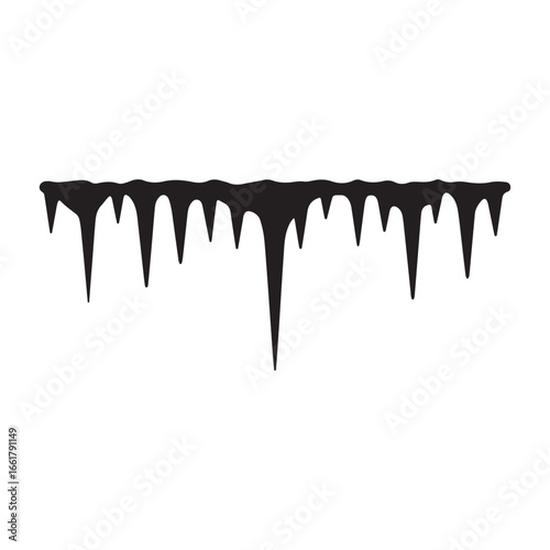 Icicles silhouette icon vector flat illustration design on white background