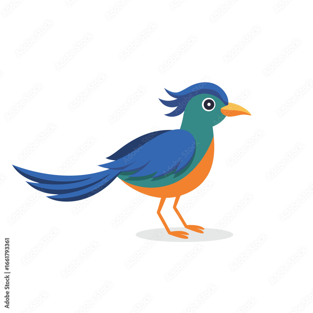 Obraz premium Colorful Bird animal flat vector illustration on white background.