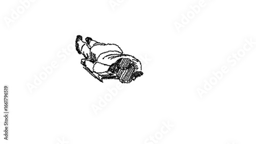 Animation of skeleton athlete competing.