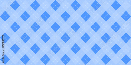 Seamless vivid light blue geometric background for fabric, textile, men clothing, wrapping paper.