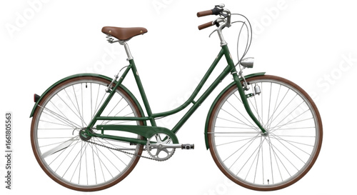 Wallpaper Mural Classic Vintage Green and Brown Ladies Bicycle cutout isolated on transparent bg, png Torontodigital.ca