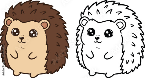 Cute Cartoon Hedgehog Illustration