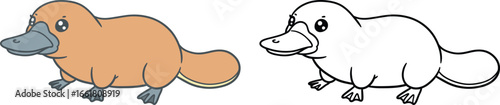 Cute Cartoon Platypus Illustration