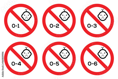 Age Restriction Warning Signs. Not Suitable for Children 0-1 Years, 0-2 Years, 0-3 Years,0-4 Years, 0-5 Years And 0-6 Years. Age warning sign indicating the toy or product is not suitable for children Free Download Age Restriction Warning Signs. Not Suitable for Children 0-1 Years, 0-2 Years, 0-3 Years,0-4 Years, 0-5 Years And 0-6 Years. Age warning sign indicating the toy or product is not suitable for children - GFXLoad