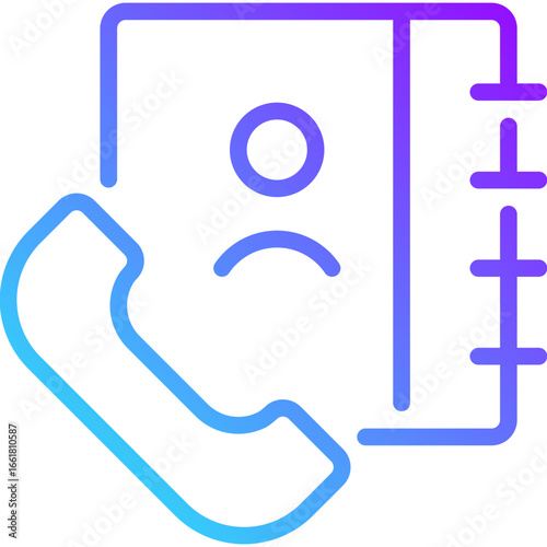 contacts gradient line icon