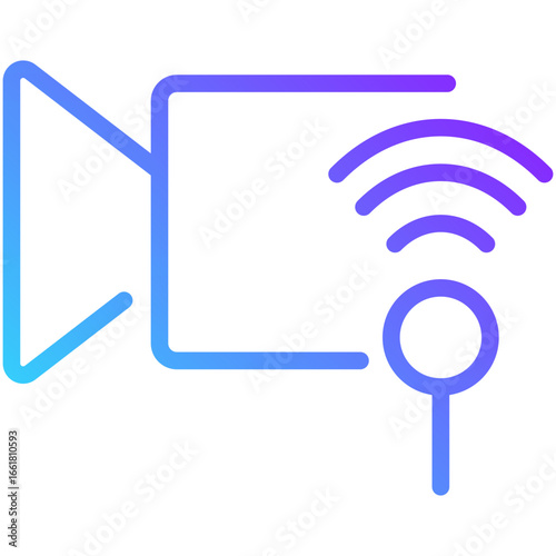 live streaming gradient line icon