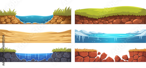 summer nature banners set