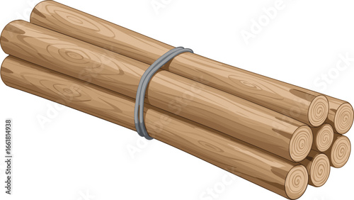 bamboo sticks isolated on white background