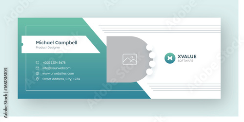 Email signature or email footer and personal social media facebook cover design template