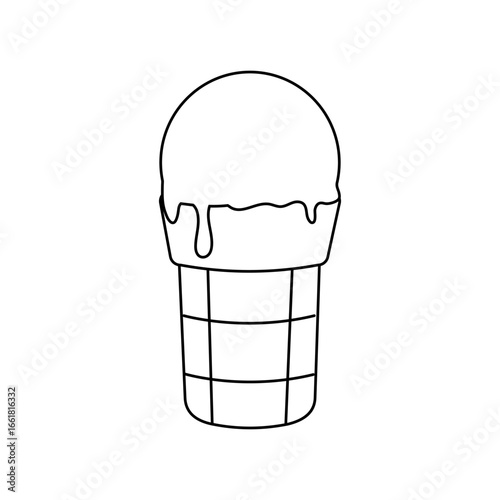 Colorful ice cream cone with melting scoop enjoyed at a sunny park on a warm summer afternoon