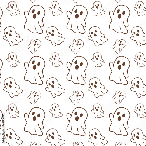 halloween ghosts seamless pattern design