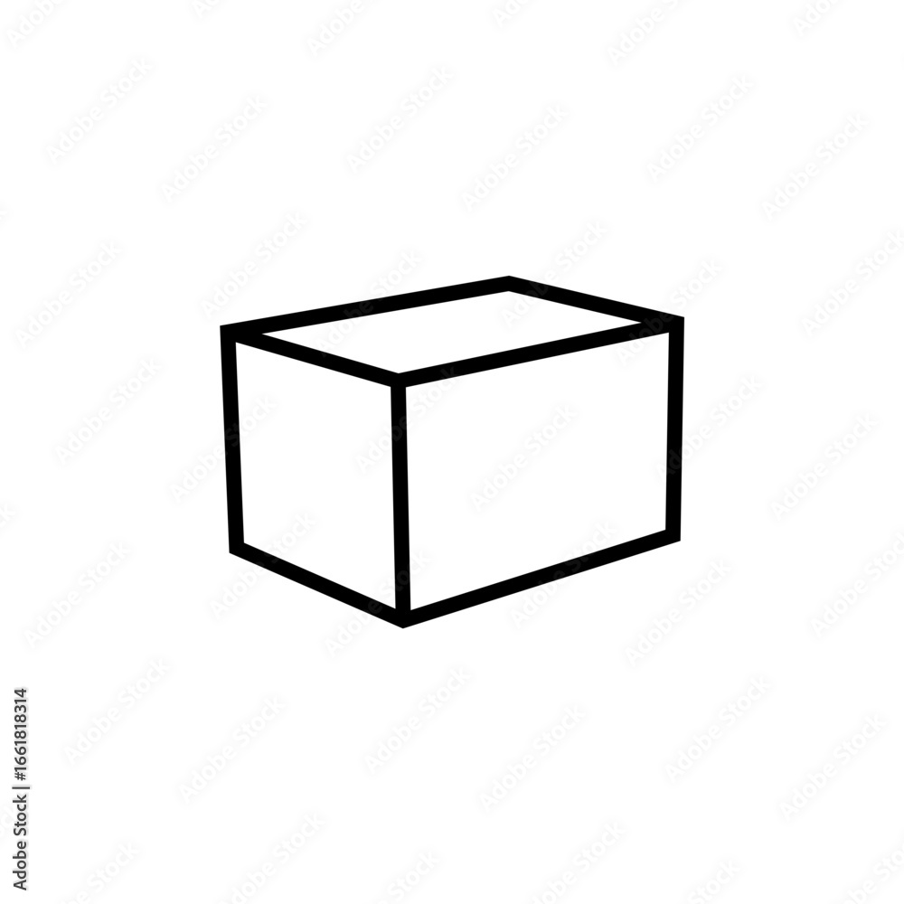 Clean, minimalist illustration of a 3D box. Clean, minimalist illustration of a 3D box.