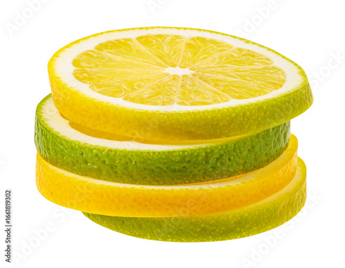  Stacked Bergamot Slices, Angled Side View, isolated on transparent background png