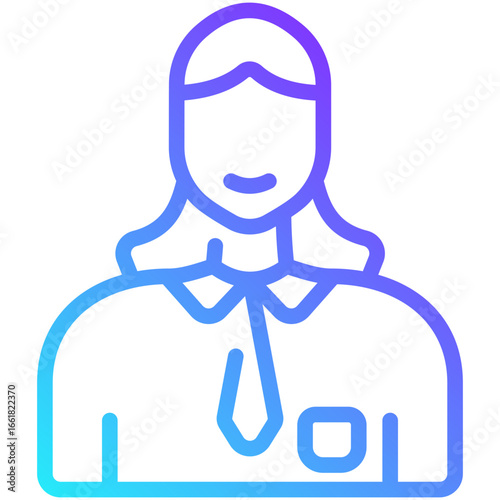 employee gradient line icon