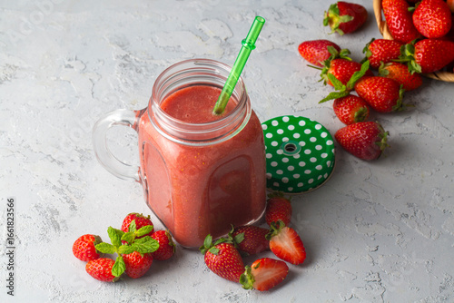 Strawberry smoothie or milk...