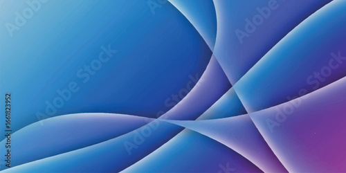 Abstract blue and purple waves with soft light and shadow creating a smooth, flowing, and elegant modern design background
