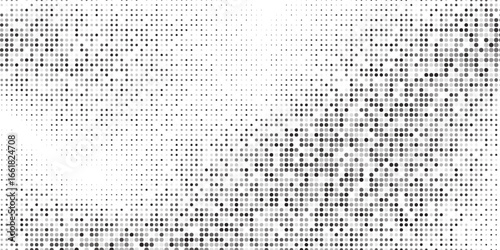 Dot halftone gradient texture. Vanishing polka dot background. Repeating dots gradation pattern art modern