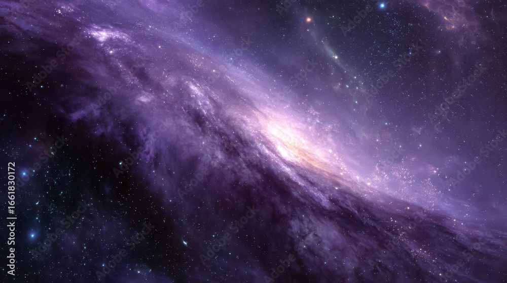 Fototapeta premium Stunning Purple Galaxy Field with Comet Streaks Across Space