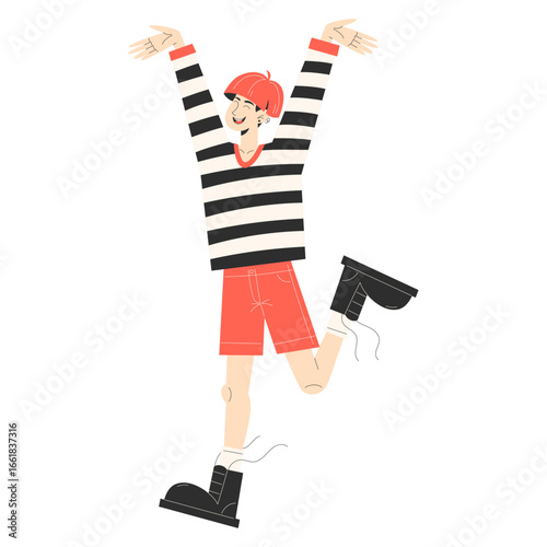 Stylish man in bright fashionable outfit expressing individuality and LGBT pride