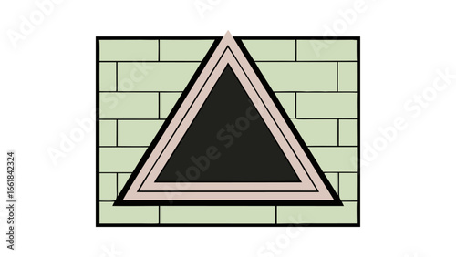 Cinematic Ancient Ruins with Glowing Mystical Triangle Symbol and Cryptic Runes